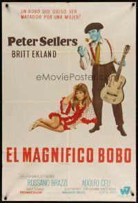 5s186 BOBO Argentinean '67 wacky image of blue matador Peter Sellers & sexy Britt Ekland!