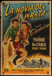 5s190 BUCCANEER'S GIRL Argentinean '50 Philip Friend, art of sexy pirate Yvonne DeCarlo!