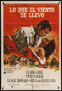 5s225 GONE WITH THE WIND Argentinean R70s Clark Gable, Vivien Leigh, all-time classic!