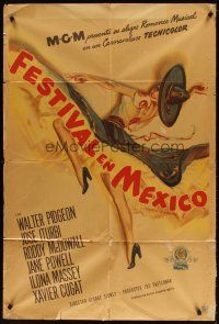 5s232 HOLIDAY IN MEXICO Argentinean '46 Walter Pidgeon, Jose Iturbi, Jane Powell, cool art!