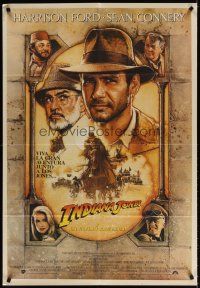 5s236 INDIANA JONES & THE LAST CRUSADE Argentinean '89 art of Ford & Sean Connery by Drew Struzan!