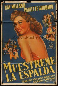 5s245 LADY HAS PLANS Argentinean '42 Ray Milland, close up art of pretty Paulette Goddard!