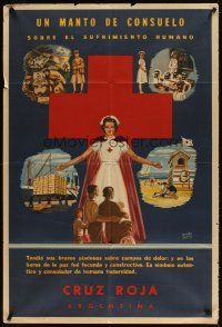 5s270 RED CROSS Argentinean '50s Mendez Mujica artwork of nurse & charity projects!