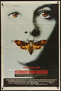 5s283 SILENCE OF THE LAMBS Argentinean '90 great image of Jodie Foster with moth over mouth!