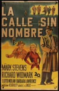 5s291 STREET WITH NO NAME Argentinean '48 Richard Widmark, Mark Stevens, film noir!