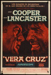 5s311 VERA CRUZ Argentinean '55 best close up artwork of cowboys Gary Cooper & Burt Lancaster!