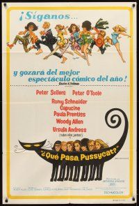 5s314 WHAT'S NEW PUSSYCAT Argentinean '65 Frazetta art of Woody Allen, Peter O'Toole & sexy babes!