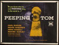 5s040 PEEPING TOM British quad '61 Michael Powell classic, best voyeur image of eye & keyhole!