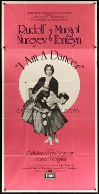 5s029 I AM A DANCER English 3sh '72 Rudolf Nureyev, Margot Fonteyn, cool art of dancing couple!