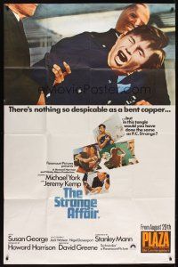 5s022 STRANGE AFFAIR English 40x60 '68 Michael York, nothing so despicable as a bent copper!