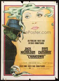 5s403 CHINATOWN Italian 1p '74 art of Jack Nicholson & Faye Dunaway by Jim Pearsall, Polanski