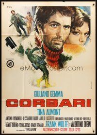 5s407 CORBARI Italian 1p '70 art of Giuliano Gemma as Silvio & Tina Aumont by Renato Casaro!