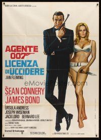5s422 DR. NO Italian 1p R71 art of Sean Connery as James Bond with sexy Ursula Andress in bikini!