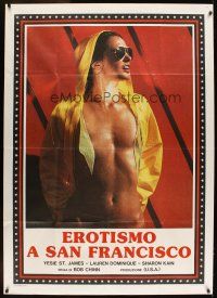 5s427 EROTISMO A SAN FRANCISCO Italian 1p '86 sexy Jessie St. James wearing only a raincoat!