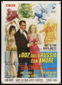 5s436 FROM RUSSIA WITH LOVE Italian 1p '64 Sean Connery as James Bond 007, different Ciriello art!