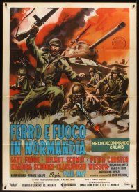 5s445 HEADQUARTERS STATE SECRET Italian 1p '60 cool Symeoni art of WWII Invasion of Normandy!