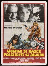 5s471 LIVE LIKE A COP DIE LIKE A MAN Italian 1p '76 Italian crime thriller, cool motorcycle art!