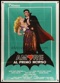 5s474 LOVE AT FIRST BITE Italian 1p '79 AIP, wacky vampire art of George Hamilton as Dracula!
