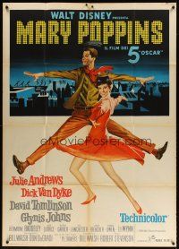 5s478 MARY POPPINS Italian 1p '65 Julie Andrews & Dick Van Dyke, Disney classic, different art!