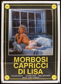5s484 MORBOSI CAPRICCI DI LISA Italian 1p '89 sexy near-naked Ginger Lynn sprawled on bed!