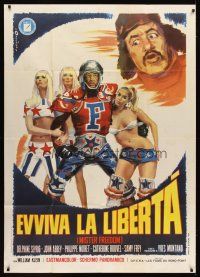 5s485 MR. FREEDOM Italian 1p '69 wacky art of American hero & sexy girls by Angelo Cesselon!