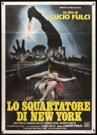 5s488 NEW YORK RIPPER Italian 1p '82 Lucio Fulci, cool art of killer & dead female victim!