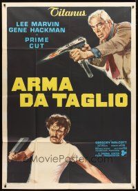 5s497 PRIME CUT Italian 1p '72 Lee Marvin w/machine gun, Gene Hackman w/cleaver, Ciriello art!