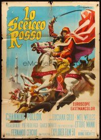 5s502 RED SHEIK Italian 1p '62 cool art of Channing Pollock on horse by Enrico De Seta!