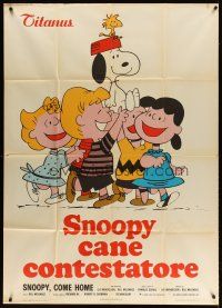 5s523 SNOOPY COME HOME Italian 1p '72 Schulz, Peanuts, Charlie Brown, different art of Snoopy!