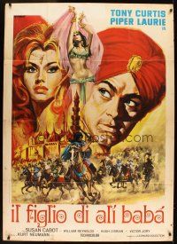 5s525 SON OF ALI BABA Italian 1p R60s best different art of Tony Curtis & Piper Laurie by Franco!