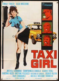 5s532 TAXI GIRL Italian 1p '77 full-length art of super sexy Edwige Fenech at phone!