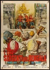 5s536 THREE SERGEANTS OF BENGAL Italian 1p '65 Umberto Lenzi, cool art by Averardo Ciriello!