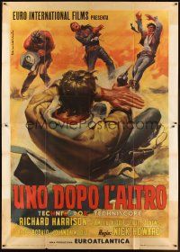 5s361 ONE AFTER ANOTHER Italian 2p '68 cool spaghetti western gunfight art by Corronelli!