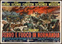5s322 HEADQUARTERS STATE SECRET Italian 4p '60 cool Symeoni art of WWII Invasion of Normandy!