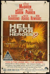 5t536 HELL IS FOR HEROES Aust 1sh '62 Steve McQueen, Bob Newhart, Fess Parker, Bobby Darin