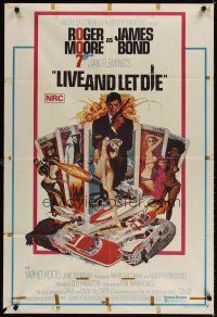 5t542 LIVE & LET DIE Aust 1sh '73 art of Roger Moore as James Bond by Robert McGinnis!