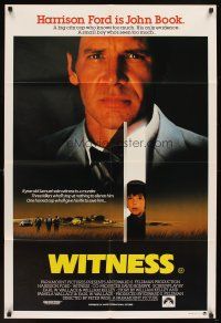 5t554 WITNESS Aust 1sh '85 big city cop Harrison Ford in Amish country, directed by Peter Weir!