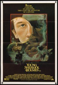5t555 YOUNG SHERLOCK HOLMES Aust 1sh '85 Steven Spielberg, Nicholas Rowe, cool detective art!