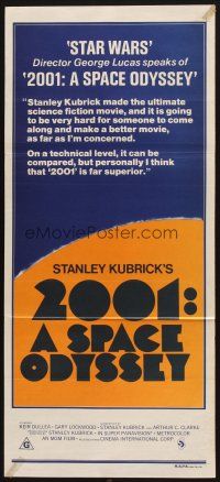 5t561 2001: A SPACE ODYSSEY Aust daybill R78 George Lucas says it's better than Star Wars!