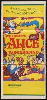 5t570 ALICE IN WONDERLAND Aust daybill R74 Walt Disney Lewis Carroll classic!