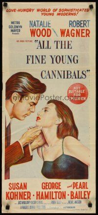 5t571 ALL THE FINE YOUNG CANNIBALS Aust daybill '60 art of Wagner about to kiss sexy Natalie Wood!
