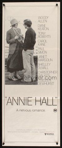 5t577 ANNIE HALL Aust daybill '77 full-length Woody Allen & Diane Keaton, a nervous romance!
