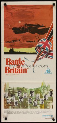 5t593 BATTLE OF BRITAIN Aust daybill '69 all-star cast in historical World War II battle!