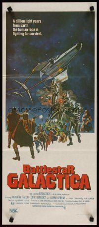 5t594 BATTLESTAR GALACTICA Aust daybill '78 great sci-fi art by Robert Tanenbaum!