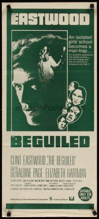 5t595 BEGUILED Aust daybill R70s cool image of Clint Eastwood & Geraldine Page, Don Siegel!