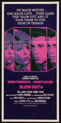 5t603 BLOW OUT Aust daybill '81 John Travolta, Nancy Allen, Brian De Palma, different image!