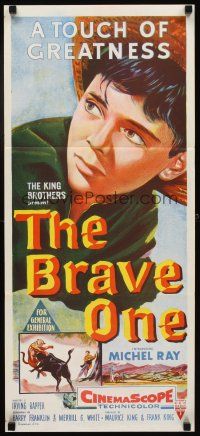 5t605 BRAVE ONE Aust daybill '56 Irving Rapper directed western, written by Dalton Trumbo!