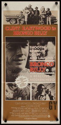 5t612 BRONCO BILLY Aust daybill '80 Clint Eastwood directs & stars, different photographic images!