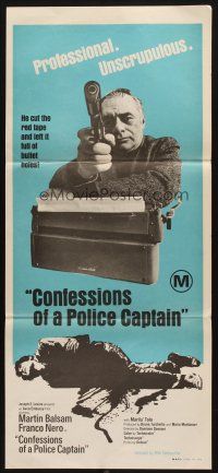 5t641 CONFESSIONS OF A POLICE CAPTAIN Aust daybill '71 Damiano Damiani, professional, unscrupulous