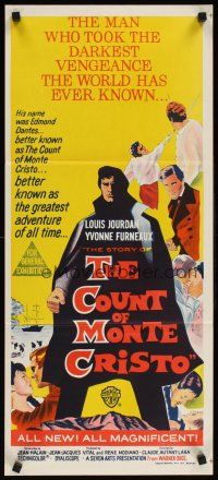 5t644 COUNT OF MONTE CRISTO Aust daybill '62 Le Comte de Monte Cristo, Louis Jourdan!